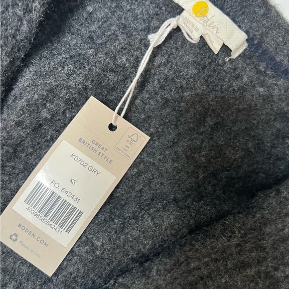 Boden Woman's Ribbed Long Open Cardigan Sweater Wool Mohair Gray XS NEW. 221 - Picture 3 of 4